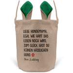 22Feels® Hundemama Frauchen Hunde Osterkorb mit Henkel Ostergeschenk Tragetasche Ostern Deko Osternest Körbchen Hasenohren (Beige/Grün)-Ostern Tragetasche-22Feels
