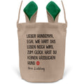 22Feels® Hundepapa Herrchen Hunde Osterkorb mit Henkel Ostergeschenk Tragetasche Ostern Deko Osternest Körbchen Hasenohren (Beige/Grün)-Ostern Tragetasche-22Feels