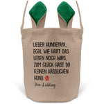 22Feels® Hundepapa Herrchen Hunde Osterkorb mit Henkel Ostergeschenk Tragetasche Ostern Deko Osternest Körbchen Hasenohren (Beige/Grün)-Ostern Tragetasche-22Feels