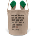 22Feels® Katzenmama Frauchen Katzen Osterkorb mit Henkel Ostergeschenk Tragetasche Ostern Deko Osternest Körbchen Hasenohren (Beige/Grün)-Ostern Tragetasche-22Feels