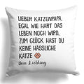 22Feels® Katzenpapa Geschenk für Cat Dads und Katzen-Herrchen - Kissen mit Spruch (Weiss 40x40cm)-Kissen Weiss 40x40-22Feels