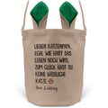 22Feels® Katzenpapa Herrchen Katzen Osterkorb mit Henkel Ostergeschenk Tragetasche Ostern Deko Osternest Körbchen Hasenohren (Beige/Grün)-Ostern Tragetasche-22Feels
