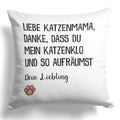 22Feels® Katzenmama Geschenk für Cat Moms und Katzen-Frauchen - Kissen mit Spruch (Weiss 40x40cm)-Kissen Weiss 40x40-22Feels