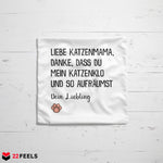 22Feels® Katzenmama Geschenk für Cat Moms und Katzen-Frauchen - Kissen mit Spruch (Weiss 40x40cm)-Kissen Weiss 40x40-22Feels