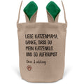 22Feels® Katzenmama Frauchen Katzen Osterkorb mit Henkel Ostergeschenk Tragetasche Ostern Deko Osternest Körbchen Hasenohren (Beige/Grün)-Ostern Tragetasche-22Feels
