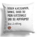 22Feels® Katzenpapa Geschenk für Cat Dads und Katzen-Herrchen - Kissen mit Spruch (Weiss 40x40cm)-Kissen Weiss 40x40-22Feels