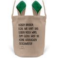 22Feels® Bruder Geschwister Osterkorb mit Henkel Ostergeschenk Tragetasche Ostern Deko Osternest Körbchen Hasenohren (Beige/Grün)-Ostern Tragetasche-22Feels