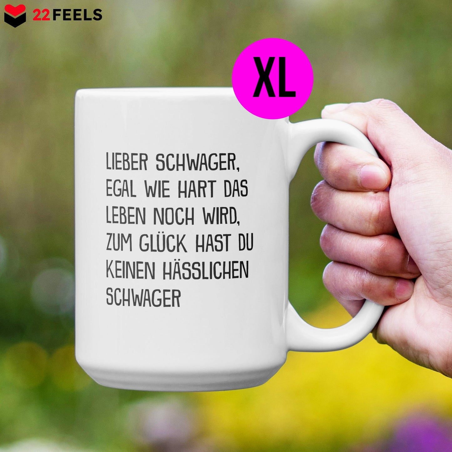 22Feels® Schwager Geschenk von Schwager - XL Tasse mit Spruch (Weiss, 440ml)-Weisse XL Tasse 440ml-22Feels