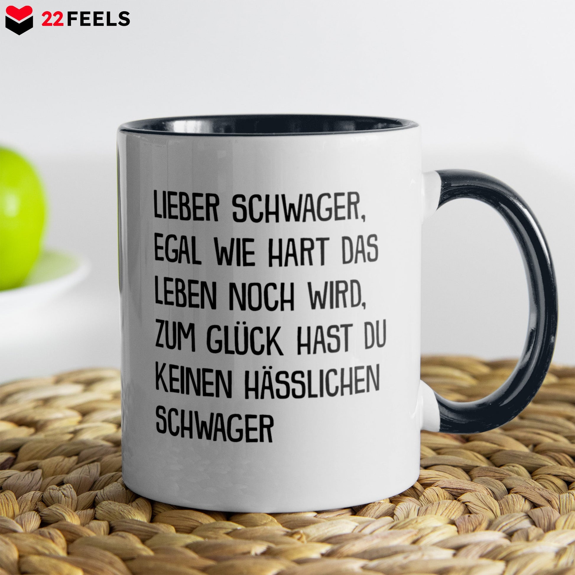 22Feels® Schwager Geschenk von Schwager - Tasse mit Spruch (Weiss-Schwarz, 320ml)-TwoTone Tasse Weiss-Schwarz 320ml-22Feels