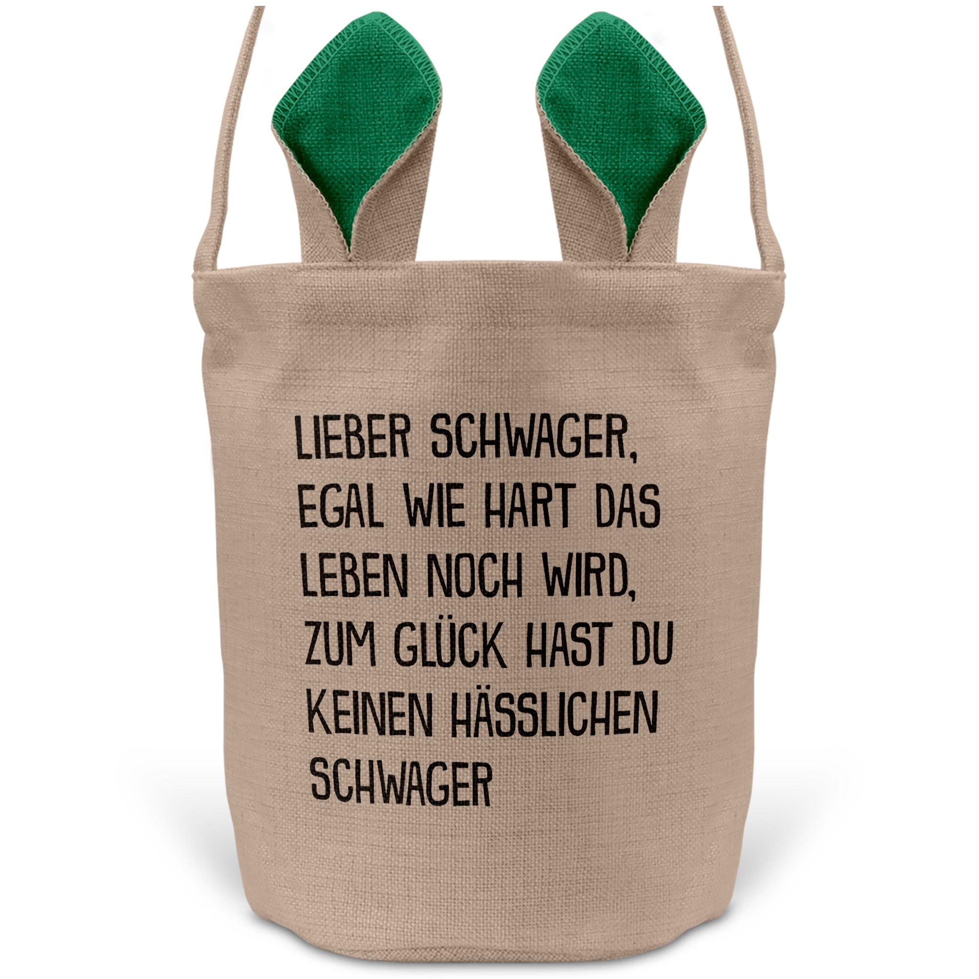 22Feels® Schwager Osterkorb von Schwager mit Henkel Ostergeschenk Tragetasche Ostern Deko Osternest Körbchen Hasenohren (Beige/Grün)-Ostern Tragetasche-22Feels
