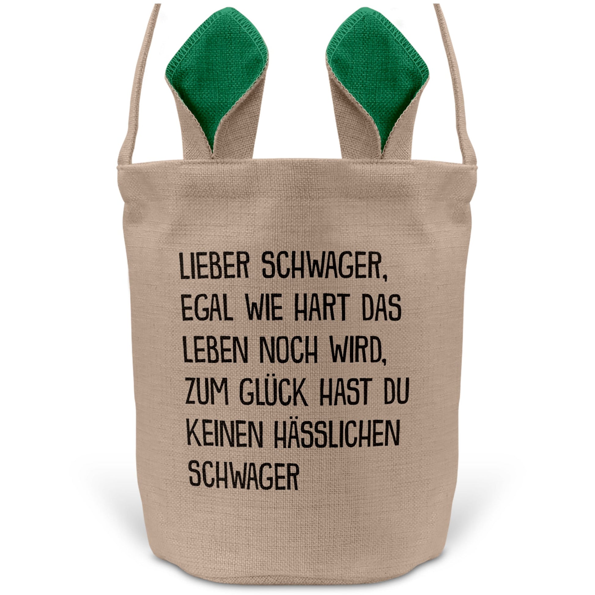 22Feels® Schwager Osterkorb von Schwager mit Henkel Ostergeschenk Tragetasche Ostern Deko Osternest Körbchen Hasenohren (Beige/Grün)-Ostern Tragetasche-22Feels