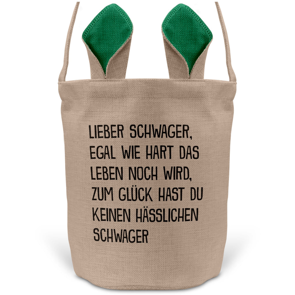 22Feels® Schwager Osterkorb von Schwager mit Henkel Ostergeschenk Tragetasche Ostern Deko Osternest Körbchen Hasenohren (Beige/Grün)-Ostern Tragetasche-22Feels