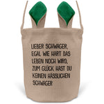 22Feels® Schwager Osterkorb von Schwager mit Henkel Ostergeschenk Tragetasche Ostern Deko Osternest Körbchen Hasenohren (Beige/Grün)-Ostern Tragetasche-22Feels
