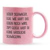 22Feels® Schwager Geschenk von Schwägerin - Glitzertasse mit Spruch (Pink, 320ml)-Glitzertasse Pink 320ml-22Feels