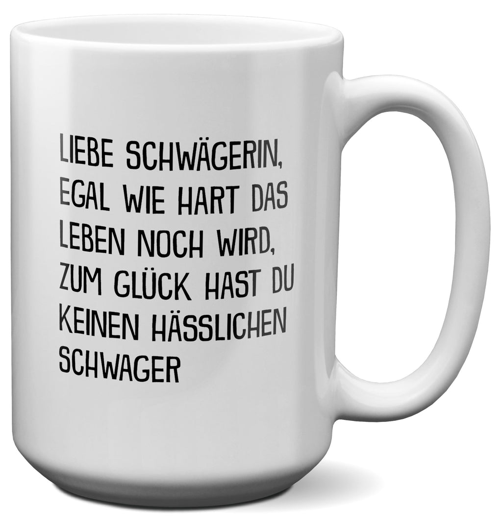 22Feels® Schwägerin Geschenk von Schwager - XL Tasse mit Spruch (Weiss, 440ml)-Weisse XL Tasse 440ml-22Feels