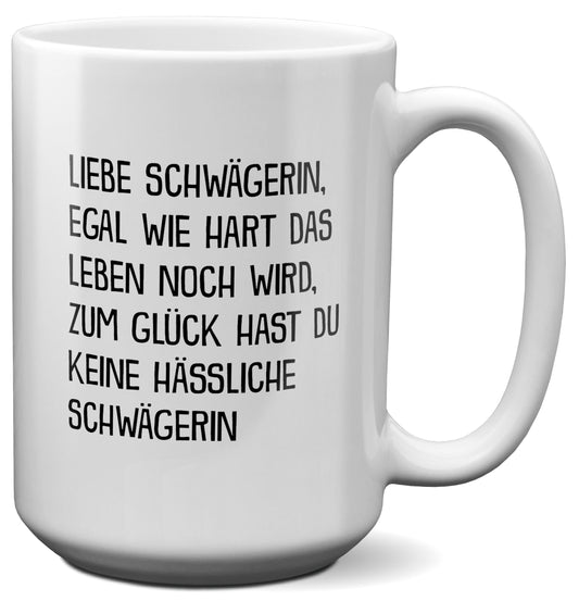 22Feels® Schwägerin Geschenk von Schwägerin - XL Tasse mit Spruch (Weiss, 440ml)-Weisse XL Tasse 440ml-22Feels