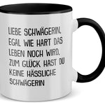 22Feels® Schwägerin Geschenk von Schwägerin - Tasse mit Spruch (Weiss-Schwarz, 320ml)-TwoTone Tasse Weiss-Schwarz 320ml-22Feels