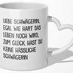 22Feels® Schwägerin Geschenk von Schwägerin - Tasse mit Spruch (Herzhenkel, Weiss, 320ml)-Tasse Weiss Herzhenkel 320ml-22Feels