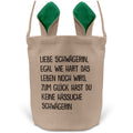 22Feels® Schwägerin Osterkorb von Schwägerin mit Henkel Ostergeschenk Tragetasche Ostern Deko Osternest Körbchen Hasenohren (Beige/Grün)-Ostern Tragetasche-22Feels