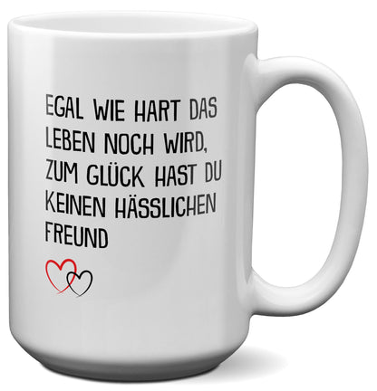 22Feels® Freundin Geschenk zum Jahrestag, Valentinstag etc. - XL Tasse mit Spruch (Weiss, 440ml)-Weisse XL Tasse 440ml-22Feels