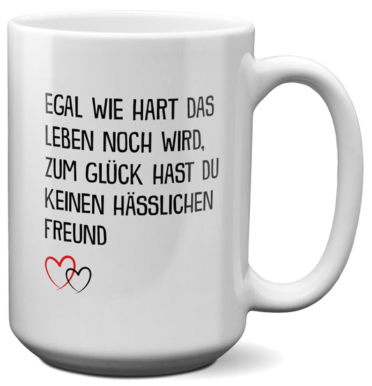 22Feels® Freundin Geschenk zum Jahrestag, Valentinstag etc. - XL Tasse mit Spruch (Weiss, 440ml)-Weisse XL Tasse 440ml-22Feels