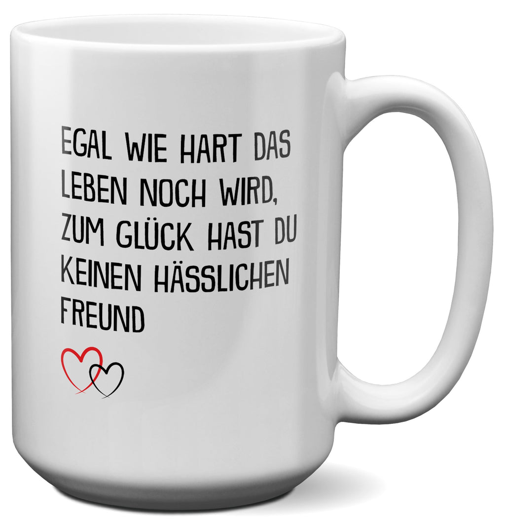 22Feels® Freundin Geschenk zum Jahrestag, Valentinstag etc. - XL Tasse mit Spruch (Weiss, 440ml)-Weisse XL Tasse 440ml-22Feels