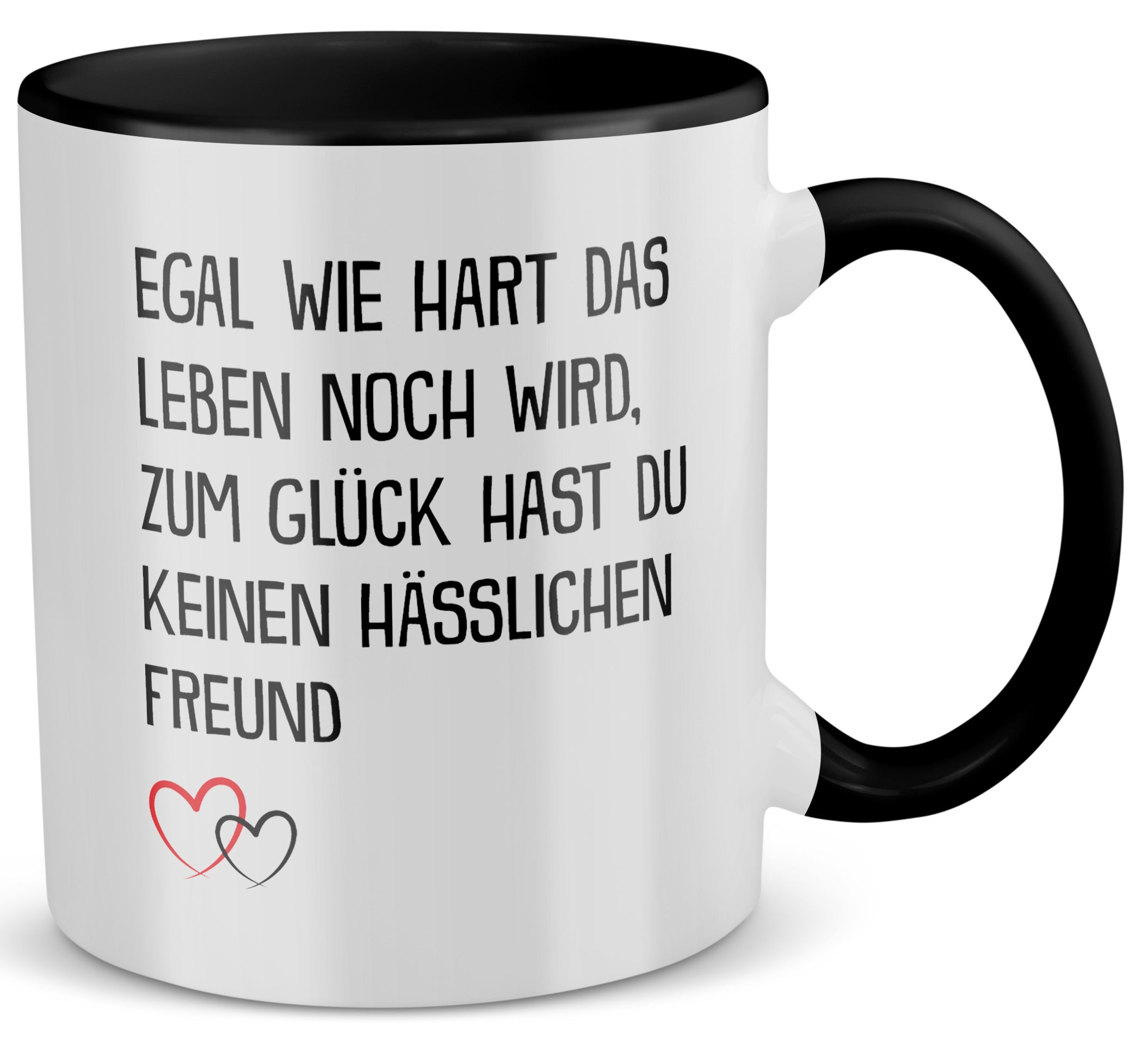 22Feels® Freundin Geschenk zum Jahrestag, Valentinstag etc. - Tasse mit Spruch (Weiss-Schwarz, 320ml)-TwoTone Tasse Weiss-Schwarz 320ml-22Feels