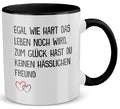 22Feels® Freundin Geschenk zum Jahrestag, Valentinstag etc. - Tasse mit Spruch (Weiss-Schwarz, 320ml)-TwoTone Tasse Weiss-Schwarz 320ml-22Feels