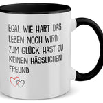 22Feels® Freundin Geschenk zum Jahrestag, Valentinstag etc. - Tasse mit Spruch (Weiss-Schwarz, 320ml)-TwoTone Tasse Weiss-Schwarz 320ml-22Feels