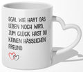 22Feels® Freundin Geschenk zum Jahrestag, Valentinstag etc. - Tasse mit Spruch (Herzhenkel, Weiss, 320ml)-Tasse Weiss Herzhenkel 320ml-22Feels