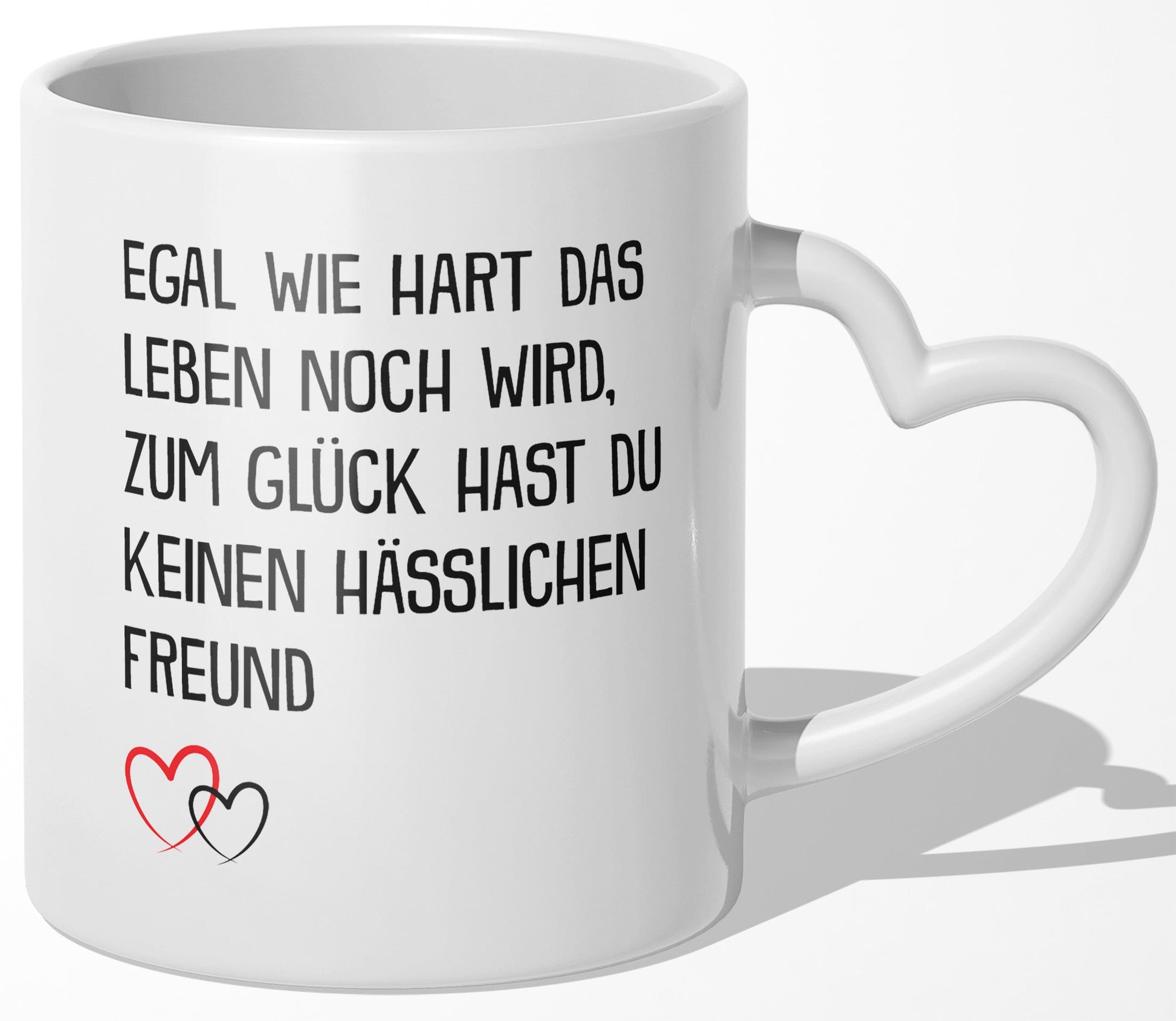 22Feels® Freundin Geschenk zum Jahrestag, Valentinstag etc. - Tasse mit Spruch (Herzhenkel, Weiss, 320ml)-Tasse Weiss Herzhenkel 320ml-22Feels
