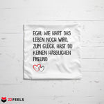 22Feels® Freundin Geschenk zum Jahrestag, Valentinstag etc. - Kissen mit Spruch (Weiss 40x40cm)-Kissen Weiss 40x40-22Feels