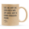 22Feels® Freundin Geschenk zum Jahrestag, Valentinstag etc. - Glitzertasse mit Spruch (Gold, 320ml)-Glitzertasse Gold 320ml-22Feels