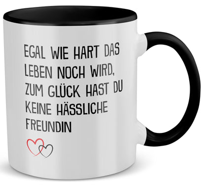 22Feels® Freund Geschenk zum Jahrestag, Valentinstag etc. - Tasse mit Spruch (Weiss-Schwarz, 320ml)-TwoTone Tasse Weiss-Schwarz 320ml-22Feels