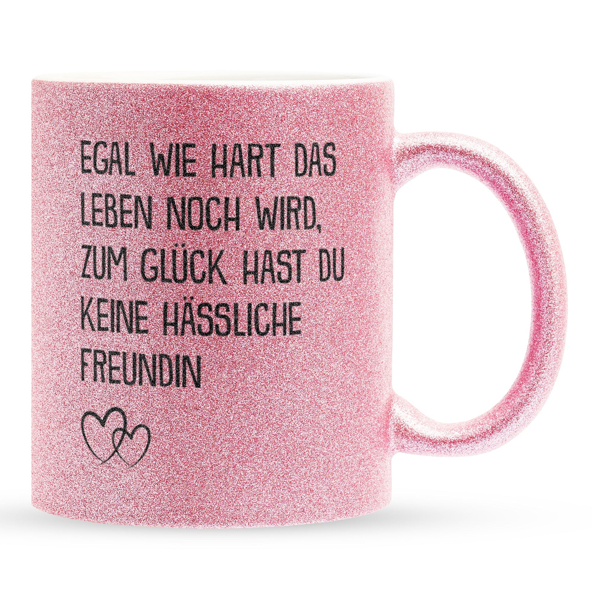 22Feels® Freund Geschenk zum Jahrestag, Valentinstag etc. - Glitzertasse mit Spruch (Pink, 320ml)-Glitzertasse Pink 320ml-22Feels