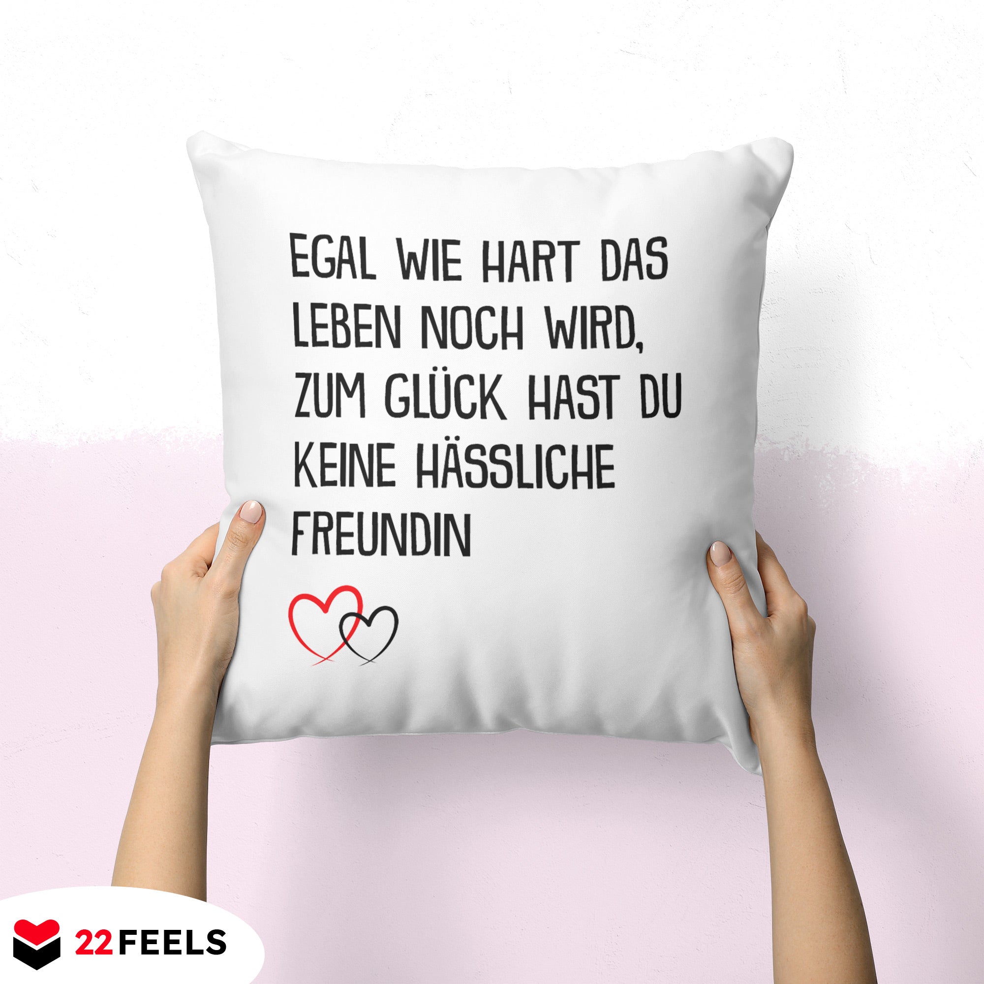 22Feels® Freund Geschenk zum Jahrestag, Valentinstag etc. - Kissen mit Spruch (Weiss 40x40cm)-Kissen Weiss 40x40-22Feels
