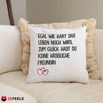 22Feels® Freund Geschenk zum Jahrestag, Valentinstag etc. - Kissen mit Spruch (Weiss 40x40cm)-Kissen Weiss 40x40-22Feels
