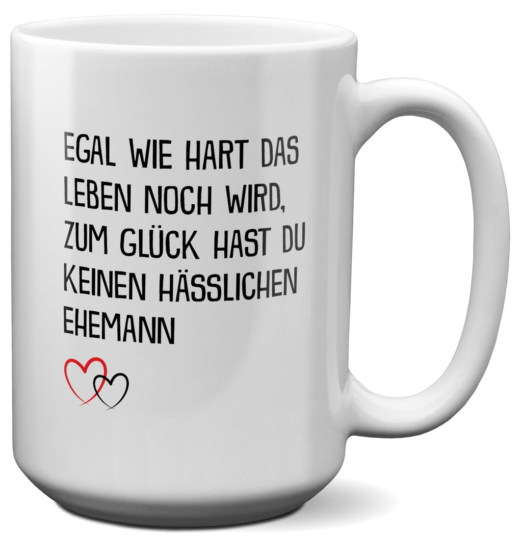 22Feels® Ehefrau Geschenk zum Hochzeitstag, Valentinstag etc. - XL Tasse mit Spruch (Weiss, 440ml)-Weisse XL Tasse 440ml-22Feels