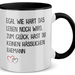 22Feels® Ehefrau Geschenk zum Hochzeitstag, Valentinstag etc. - Tasse mit Spruch (Weiss-Schwarz, 320ml)-TwoTone Tasse Weiss-Schwarz 320ml-22Feels
