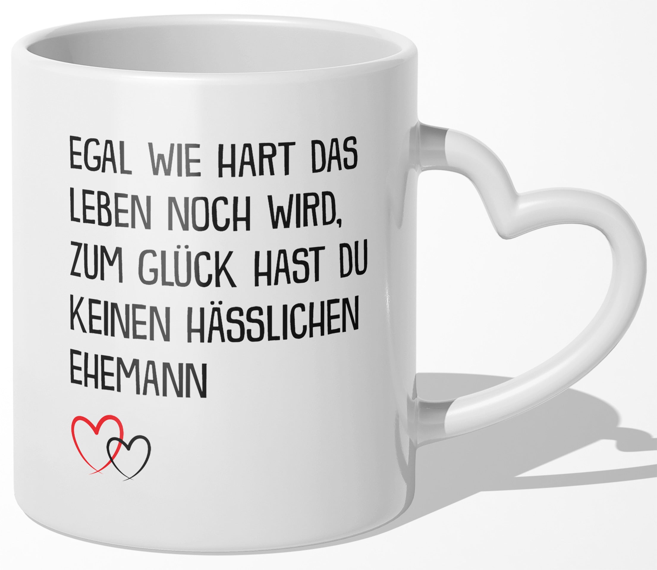 22Feels® Ehefrau Geschenk zum Hochzeitstag, Valentinstag etc. - Tasse mit Spruch (Herzhenkel, Weiss, 320ml)-Tasse Weiss Herzhenkel 320ml-22Feels