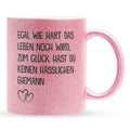 22Feels® Ehefrau Geschenk zum Hochzeitstag, Valentinstag etc. - Glitzertasse mit Spruch (Pink, 320ml)-Glitzertasse Pink 320ml-22Feels