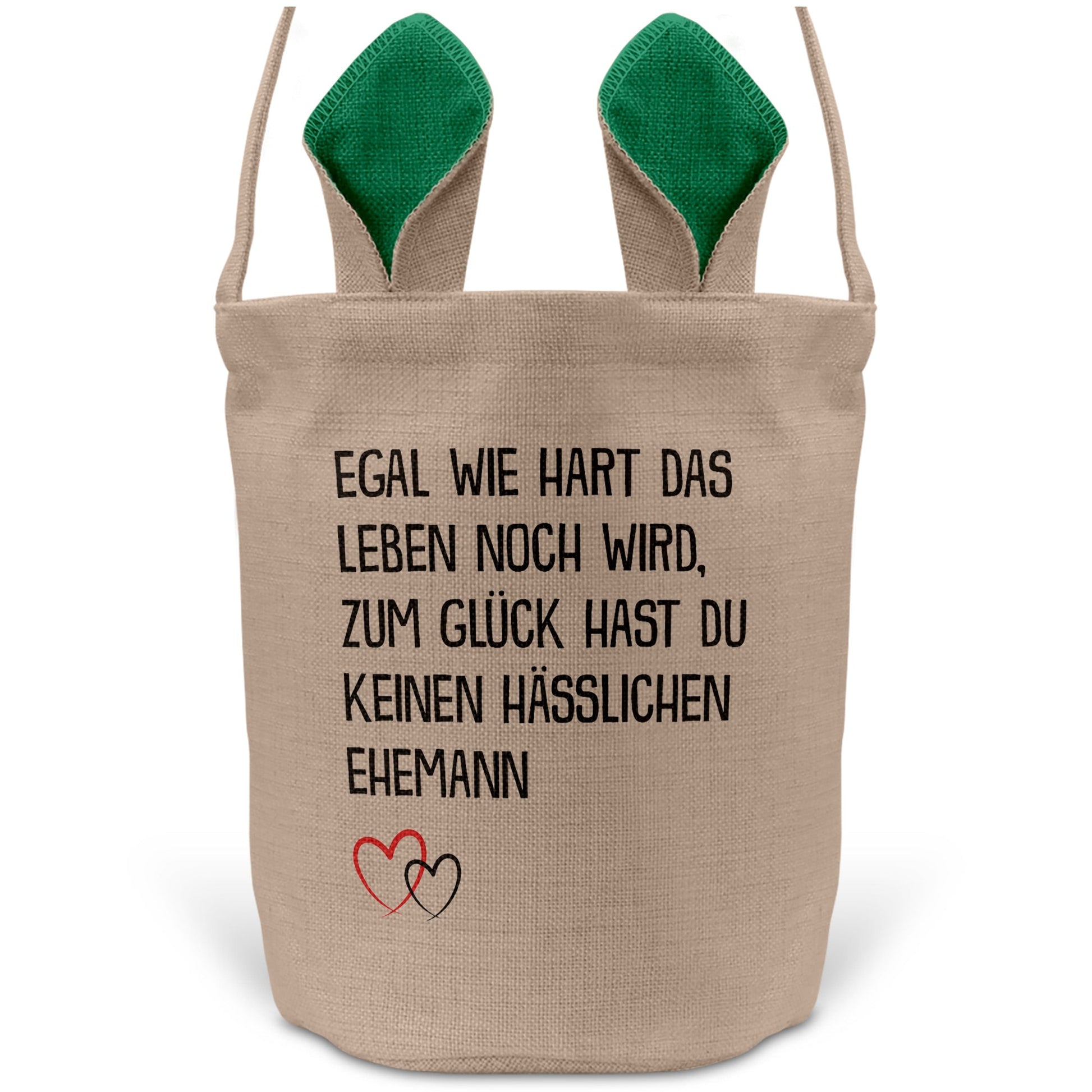 22Feels® Ehefrau Osterkorb mit Henkel Ostergeschenk Tragetasche Ostern Deko Osternest Körbchen Hasenohren (Beige/Grün)-Ostern Tragetasche-22Feels