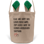 22Feels® Ehefrau Osterkorb mit Henkel Ostergeschenk Tragetasche Ostern Deko Osternest Körbchen Hasenohren (Beige/Grün)-Ostern Tragetasche-22Feels