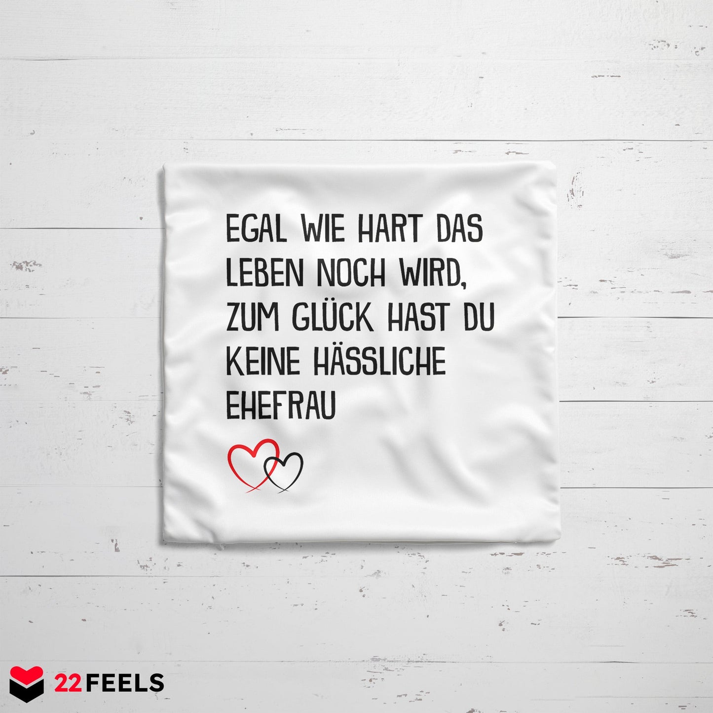 22Feels® Ehemann Geschenk zum Hochzeitstag, Valentinstag etc. - Kissen mit Spruch (Weiss 40x40cm)-Kissen Weiss 40x40-22Feels