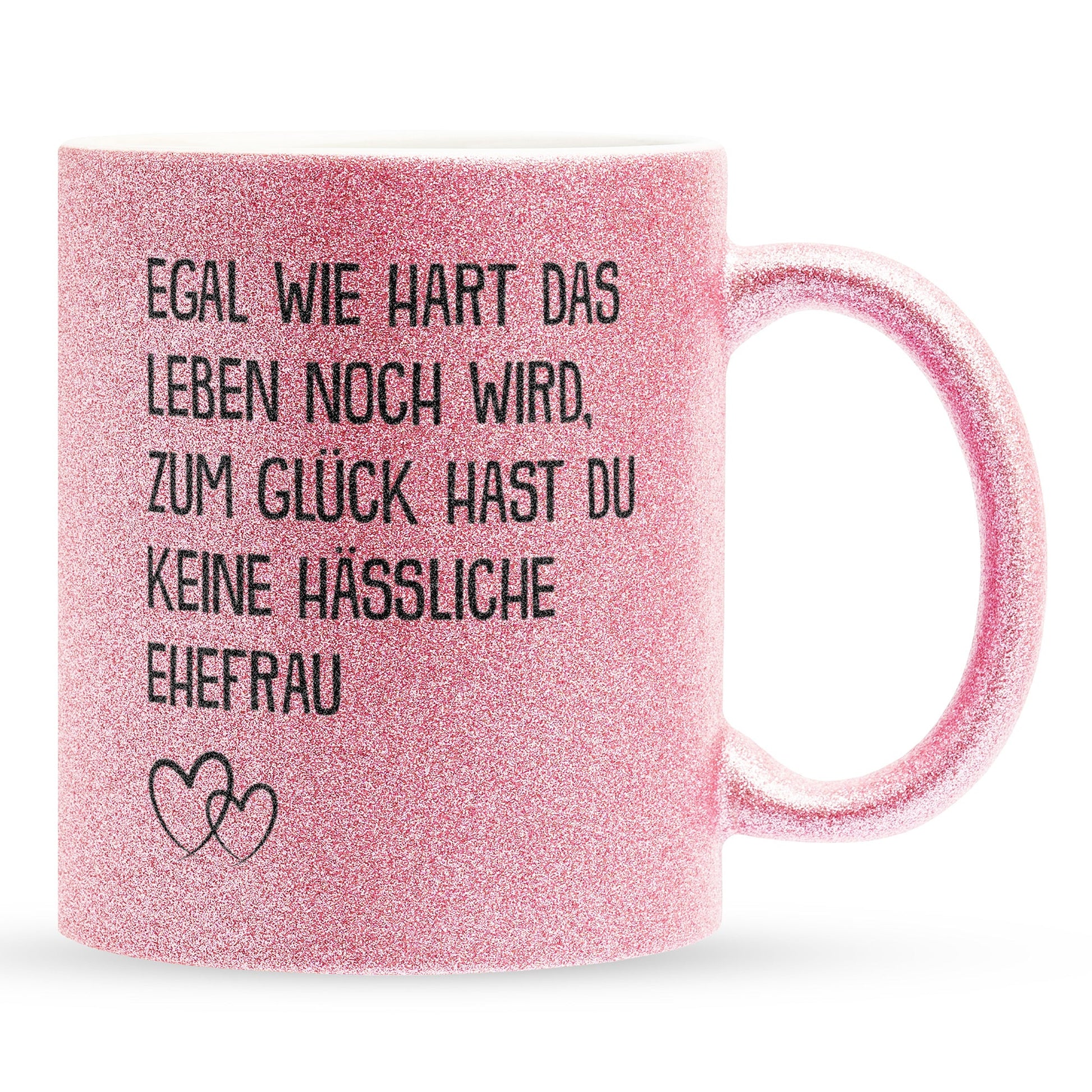 22Feels® Ehemann Geschenk zum Hochzeitstag, Valentinstag etc. - Glitzertasse mit Spruch (Pink, 320ml)-Glitzertasse Pink 320ml-22Feels