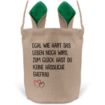 22Feels® Ehemann Osterkorb mit Henkel Ostergeschenk Tragetasche Ostern Deko Osternest Körbchen Hasenohren (Beige/Grün)-Ostern Tragetasche-22Feels