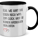 22Feels® Verlobte Geschenk - Tasse mit Spruch (Weiss-Schwarz, 320ml)-TwoTone Tasse Weiss-Schwarz 320ml-22Feels