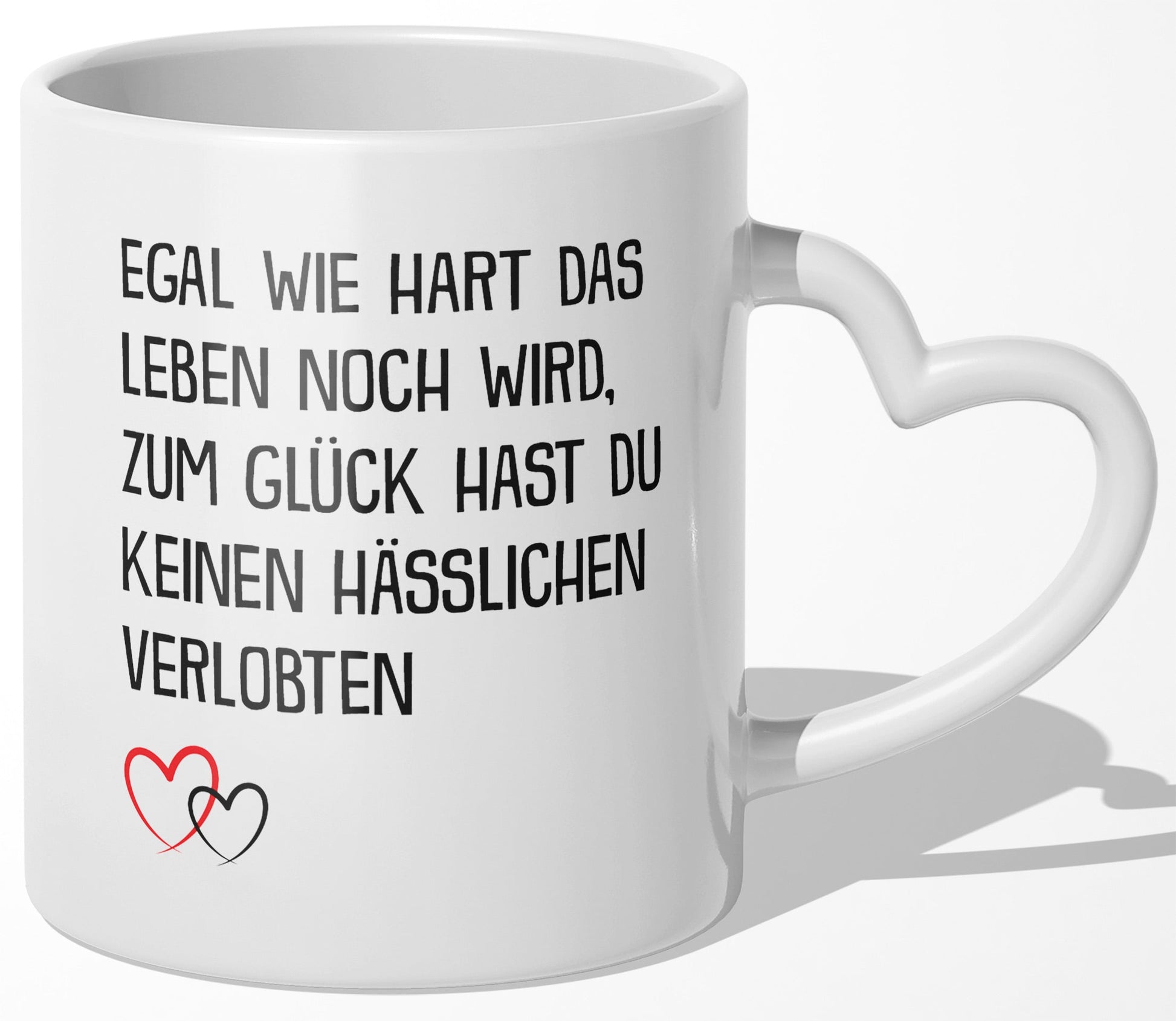 22Feels® Verlobte Geschenk - Tasse mit Spruch (Herzhenkel, Weiss, 320ml)-Tasse Weiss Herzhenkel 320ml-22Feels