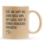 22Feels® Verlobte Geschenk - Glitzertasse mit Spruch (Gold, 320ml)-Glitzertasse Gold 320ml-22Feels