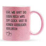 22Feels® Verlobte Geschenk - Glitzertasse mit Spruch (Pink, 320ml)-Glitzertasse Pink 320ml-22Feels
